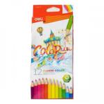 Deli Моливи цветни флуоресцентни ColoRun Deli 12 цвята