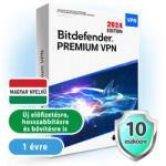 Bitdefender VPN Premium 10 eszközre, 1 évre (BDF_VPN_PREM_10)