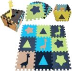 Pepita Large Premium Sponge Puzzle 94, 5x94, 5cm (9pcs 31, 5x31, 5cm) - Animale și forme - brown-blue (JHE105)