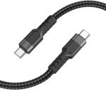 hoco. U110 USB-C Apa - USB-C Apa 2.0 Adat és Töltőkábel - 1.2 m, Fekete (SUNS0231-B)