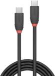 Lindy 36907 Black Line USB Type-C Apa - USB Type-C Apa 3.2 Adat és Töltő Kábel - 1.5 m, Fekete (36907)