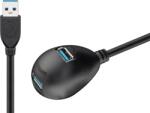 Goobay 95918 USB-A Apa - 2 x USB-A Anya 3.0 Hosszabbító Kábel - 1.5 m, Fekete (95918)