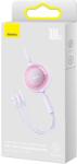 Baseus Bright Mirror Series II Retractable USB-C Apa 2.0 - USB-C/Lightning/Micro USB Apa Adat és Töltőkábel - 1.1 m, Lila