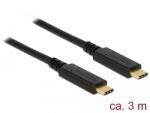Delock USB 2.0 Type-C Összekötő Kábel - 3 m, Fekete