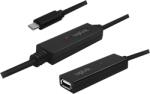 LogiLink USB 2.0 Aktív Repeater Kábel USB-C - USB-A 1 - 5 m, Fekete