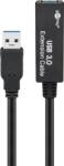 Goobay 95727 USB-A Apa - USB-A Anya 3.0 Aktív Hosszabbító Kábel - 5 m, Fekete