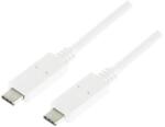 LogiLink USB-C Apa - USB-C Apa AdatKábel - 0.5 m, Fehér