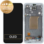 Samsung Galaxy A55 A556B - LCD Kijelző + Érintőüveg + Keret (Awesome Iceblue) - GH82-34305B Genuine Service Pack