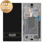 Samsung Galaxy S24 Ultra S928B - LCD Kijelző + Érintőüveg + Keret (Titanium Gray) - GH82-33396A Genuine Service Pack, Grey