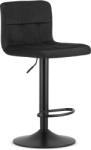  Scaun de bar negru PROT VELVET cu picior negru