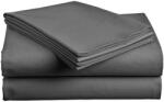  Cearsaf din bumbac Lux gri inchis 220x240 cm