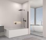 Erga Ozark, 1 szárnyú kádparaván 90x140 cm, 6mm átlátszó üveg, fekete profil, ERG-V02-OZARK-090-BK (ERG-V02-OZARK-090-BK)