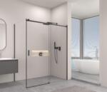 Erga Lynn, tolóajtós zuhanykabin 150 (ajtó) x 90 (fal) x 195 cm, 8mm átlátszó üveg, fekete profil, ERG-V02-LYNN-D150G090-CL-BK (ERG-V02-LYNN-D150G090-CL-BK)
