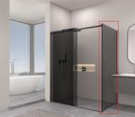 Erga Lynn, tömör fal zuhanyzóhoz 70x195 cm, 8mm szürke üveg, fekete profil, ERG-V02-LYNN-G070-GR-BK (ERG-V02-LYNN-G070-GR-BK)