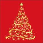 Ambiente Shining Tree red papírszalvéta 33x33cm, 20 db-os