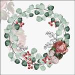 Ambiente Wreath of Eucalyptus grey papírszalvéta 33x33 cm, 20 db-os