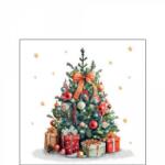 Ambiente Dekorated Christmas tree papírszalvéta 25x25cm, 20db-os