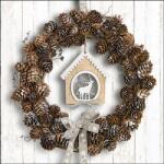 Ambiente Pine Cone Wreath papírszalvéta 33x33cm, 20 db-os