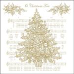 Ambiente Christmas Tree Gold papírszalvéta 33x33 cm, 20 db-os