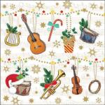 Ambiente Christmas instruments papírszalvéta 33x33cm, 20db-os