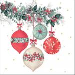 Ambiente Berry baubles white papírszalvéta 33x33cm, 20db-os