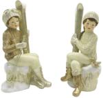 Clayre & Eef Karácsonyi Dekorációs kiegészítő - Fiú-lány páros síléccel