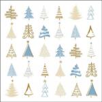 Ambiente Christmas tree doodles blue papírszalvéta 33x33cm, 20db-os