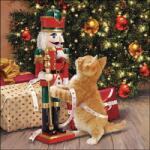 Ambiente Karácsonyi szalvéta 33x33cm, 20db-os - Playing with nutcracker