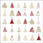 Ambiente Christmas tree doodles red papírszalvéta 33x33cm, 20db-os