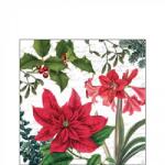 Ambiente Christmas plants white papírszalvéta 25x25cm, 20db-os