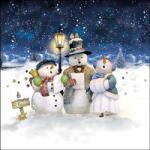 Ambiente Singing snowmen papírszalvéta 33x33cm, 20db-os