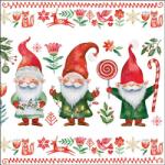 Ambiente Gnomes fun papírszalvéta 33x33cm, 20db-os - szep-otthon