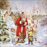 Ambiente Karácsonyi szalvéta 33x33cm 20db-os - Santa bringing presents