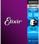 Elixir 11075 POLYWEB Light/Medium, Струни струни за акустична китара 12-56 (PW12-56A)