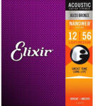 Elixir 11077 NanoWeb Light/Medium, Струни за акустична китара 12-56 (NW12-56A)