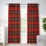 Goldea karácsonyi pamut drapéria - piros kockás 240x150 cm