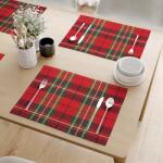 Goldea karácsonyi pamut reggeliző alátét - piros kockás - 2db 30 x 40 cm