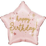 Grabo Szülinapi fólia lufi 18" 45cm Happy Birthday, Csillag (LUFI446021)