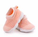 SuperBaby Mocasini roz banan tip adidas cu talpa antiderapanta