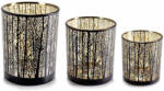 Decorer Set 3 candele sticla 10x12.5 cm, 8.5x10 cm, 7x7.5 cm (A80.18.56)