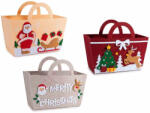 Decorer Set 3 gentute Craciun textil multicolor 22x10x17 cm (A56.46.26)