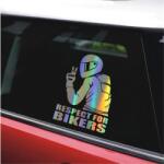 AVEX Sticker autoadeziv pentru vehicule Off Road, model "Respect For Bikers", dimensiune 17 x 12 cm, culoare Holografic