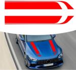 AVEX Set 2 stickere autoadezive Tuning, model "Hood Stripes V1", dimensiune 85 x 12 cm, culoare Rosie