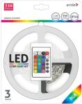 Avide LED szalag szett beltéri: 7.2W, 3 méter RGB 5050-30 szalag - távirányítóval, vezérelhető + tápegység, ABLSBL12V5050-30RGB (ABLSBL12V5050-30RGB)