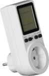 TRACON Tracon TVOD02 LCD kijelzőjű dugaszolható fogyasztásmérő 230 V, 50 Hz, 16 A, 3680 W, V, A, W, kWh, Hz, cosfi, cost (TVOD02)