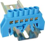 Tracon Electric Tracon NPE-B6-6 Szigetelt földelősín (N/PE), kék 230/400VAC, 63A, 6×9mm, 6P, IP20 (NPE-B6-6)