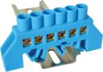 Tracon Electric Tracon NPE-B8-6 Szigetelt földelősín (N/PE), kék 230/400VAC, 100A, 8×12mm, 6P, IP20 (NPE-B8-6)