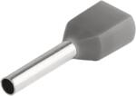Tracon Electric Tracon E19I Szigetelt (PA6.6) iker-érvéghüvely, ónoz. elektr. réz, szürke 2×4mm2, l=12mm (E19I)