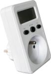 TRACON Tracon TVOD01F LCD kijelzőjű dugaszolható fogyasztásmérő 230 V, 50 Hz, 16 A, 3680 W, V, kWh, cost, French (TVOD01F)