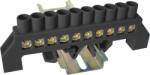 Tracon Electric Tracon NPE-BK8-10 Szigetelt földelősín (N/PE), fekete 230/400VAC, 100A, 8×12mm, 10P, IP20 (NPE-BK8-10)